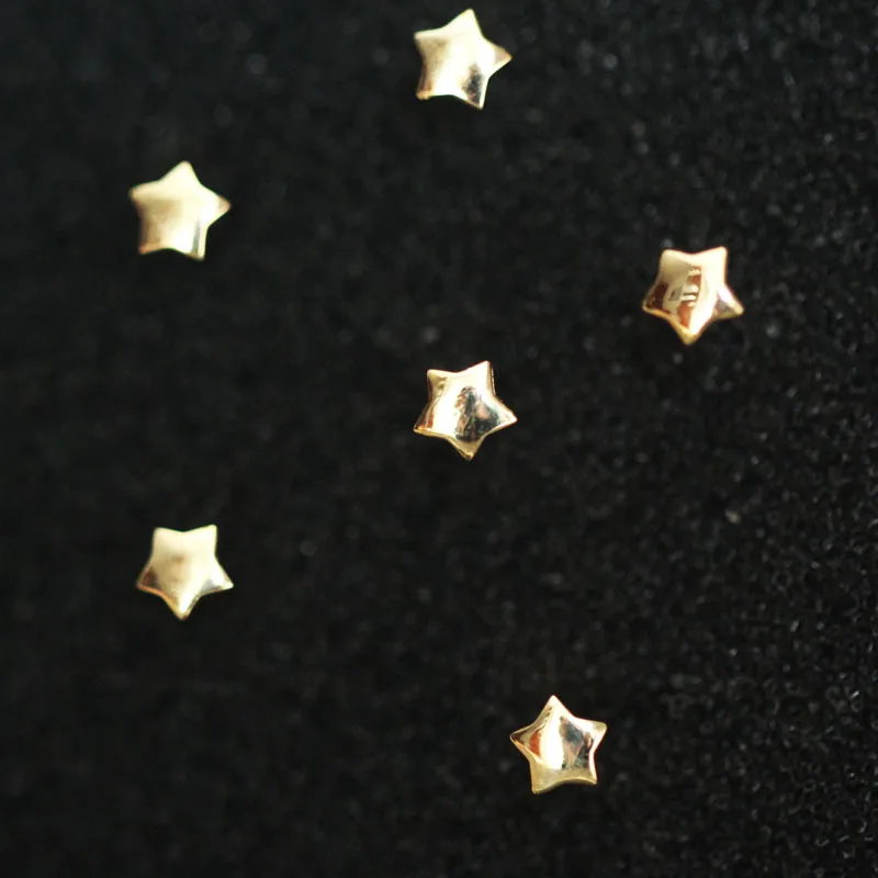 GOLDtutu 9k Smooth Surface Stud Earring for Women, Minimal, Simple Style, Mini, Solid Gold Stars, Gift, Kj10