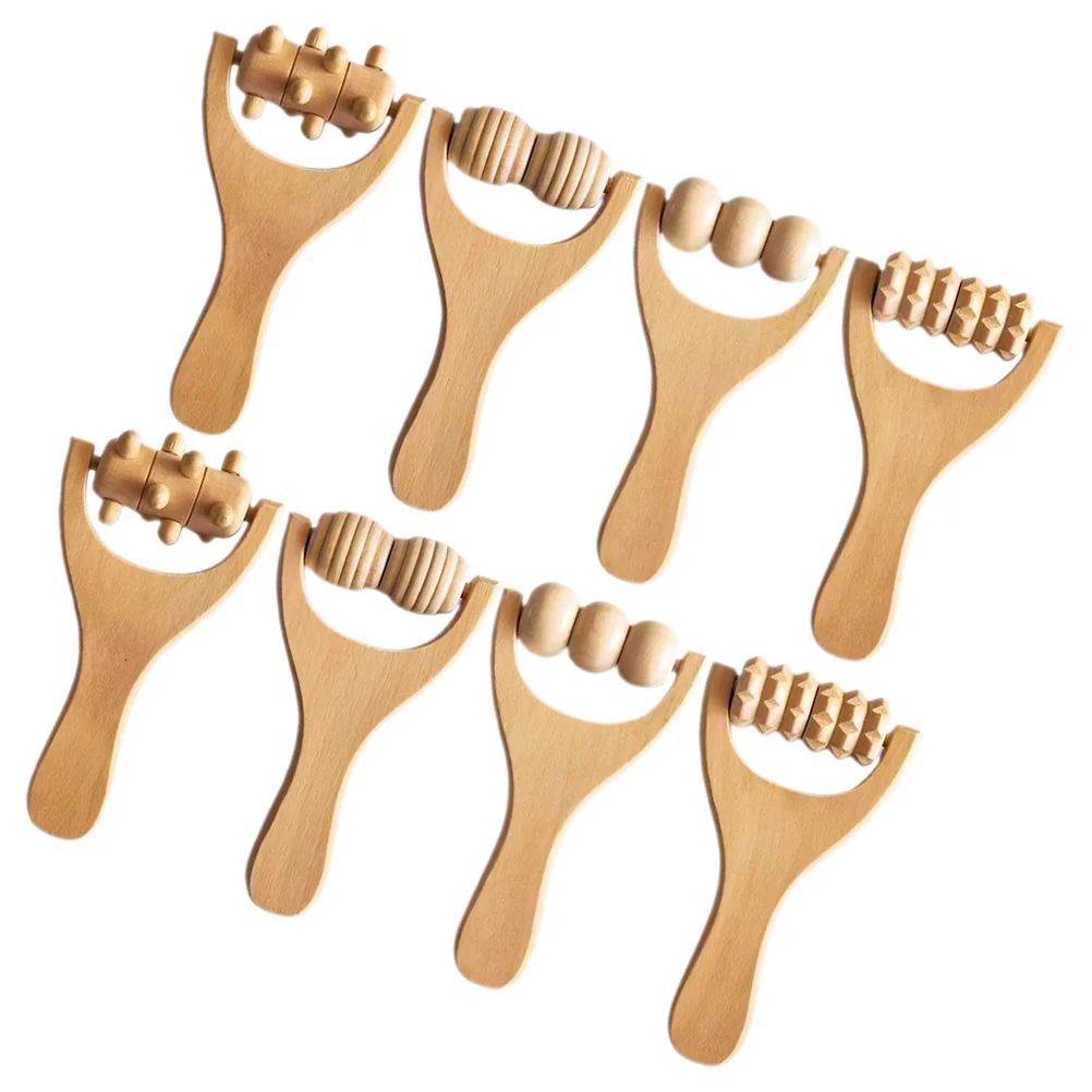 

8Pcs Wood Massage Tools Portable Wooden Rollers for Neck Back Foot Leg Body Massage Wood Massager Wooden Back Massager