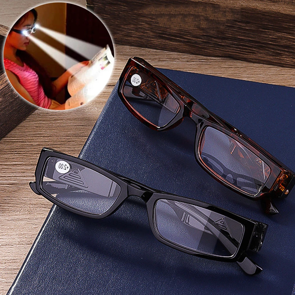 

Vintage Reading Glasses Women Lighting LED Reading Glasses Magnifying Glasses +1.0 To +4.0 Presbyopic Glasses Mens Gafas