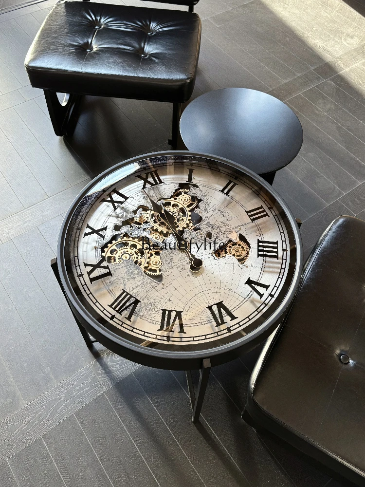 

Retro high-end light luxury American watch gear living room sofa side few