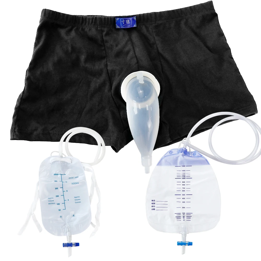 

Силиконовый писсуар для сбора писсуара, многоразовый для мужчин и пожилых людей, мешок для мочи, писсуар для взрослых, прикованный к моче, писсуар для ухода за недержанием мочи