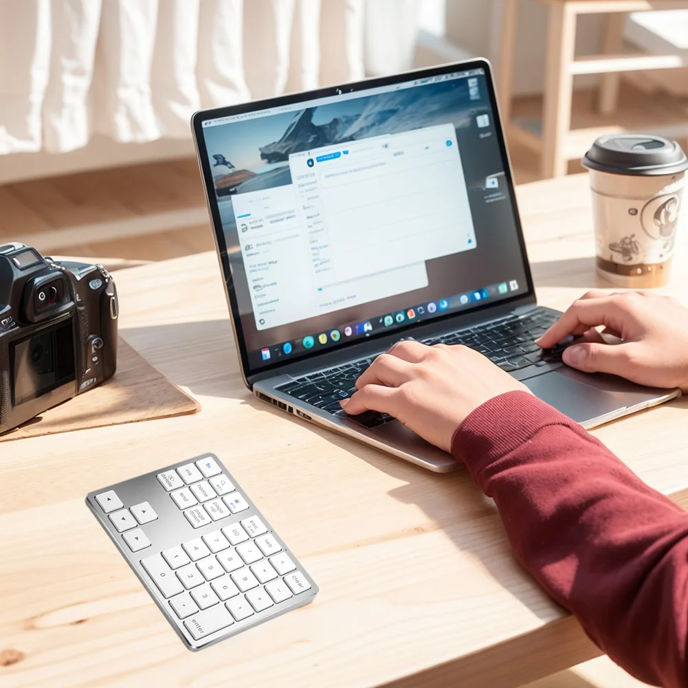 2.4g bluetooth-compatível sem fio numpad usb recarregável 35 teclas teclado numérico ultra-fino teclado para macbook pro/air