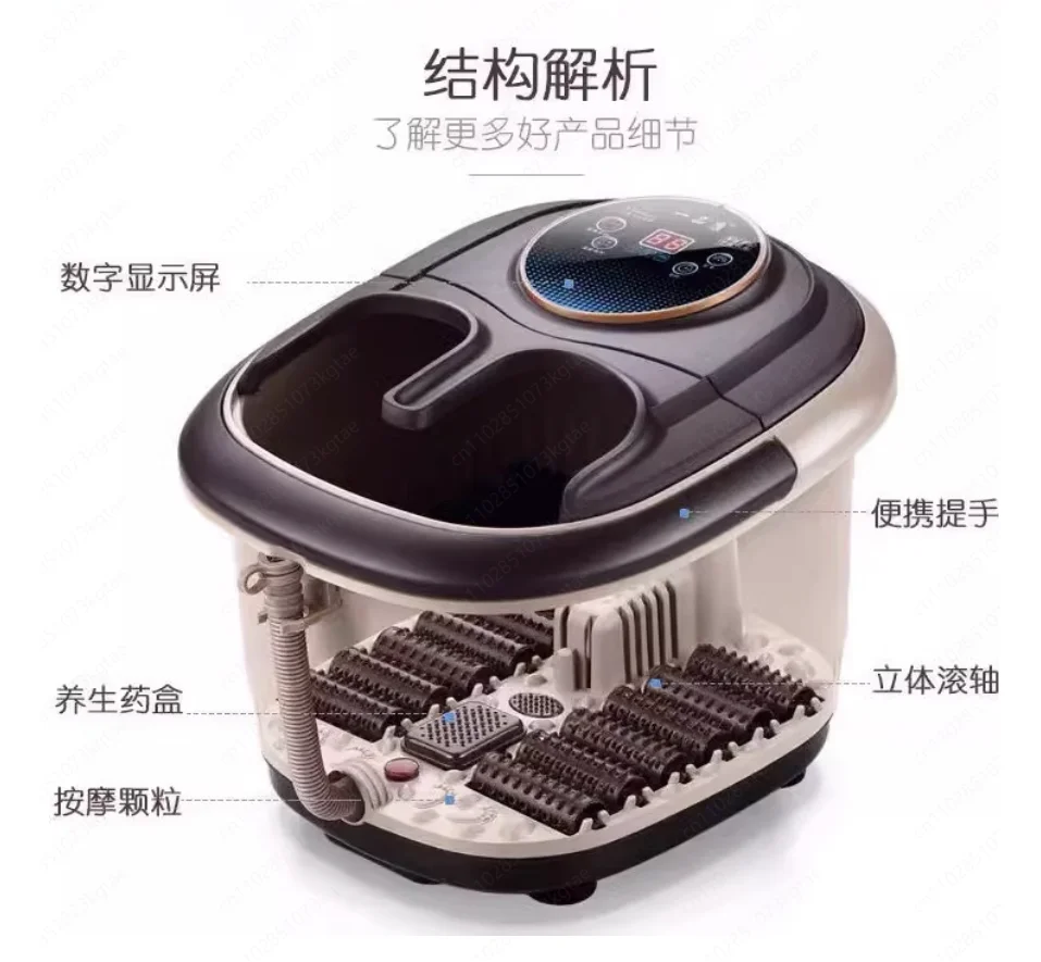Electric Foot Bath Massager with Heating, Over Calf Deep Soaking Bucket, Automatic Home Spa Therapy Machine