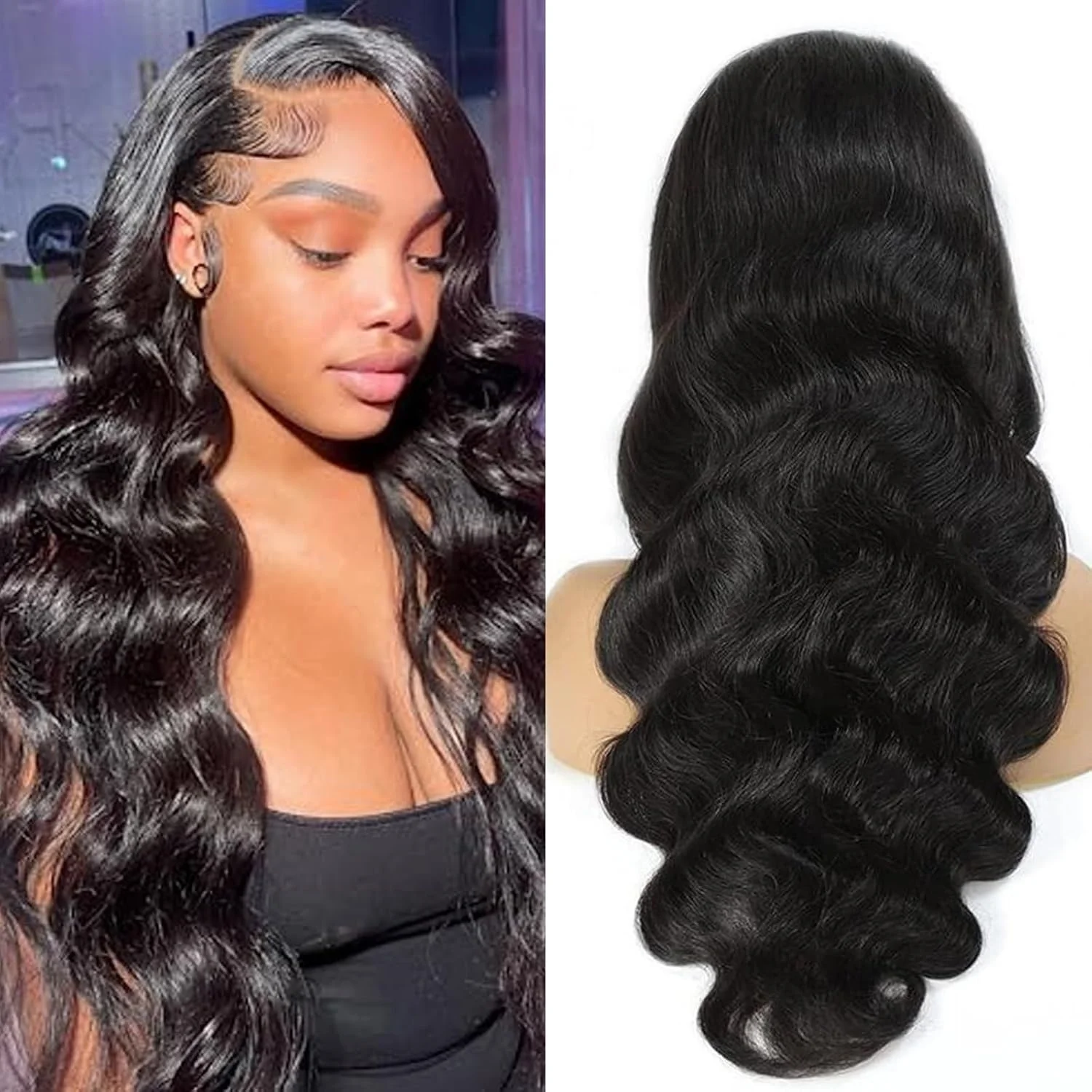 13 × 4 Lace Front Pruiken Menselijk Haar Body Wave Lace Frontale Pruiken 1b 200 Dichtheid Transparant Menselijk Haar Pruiken