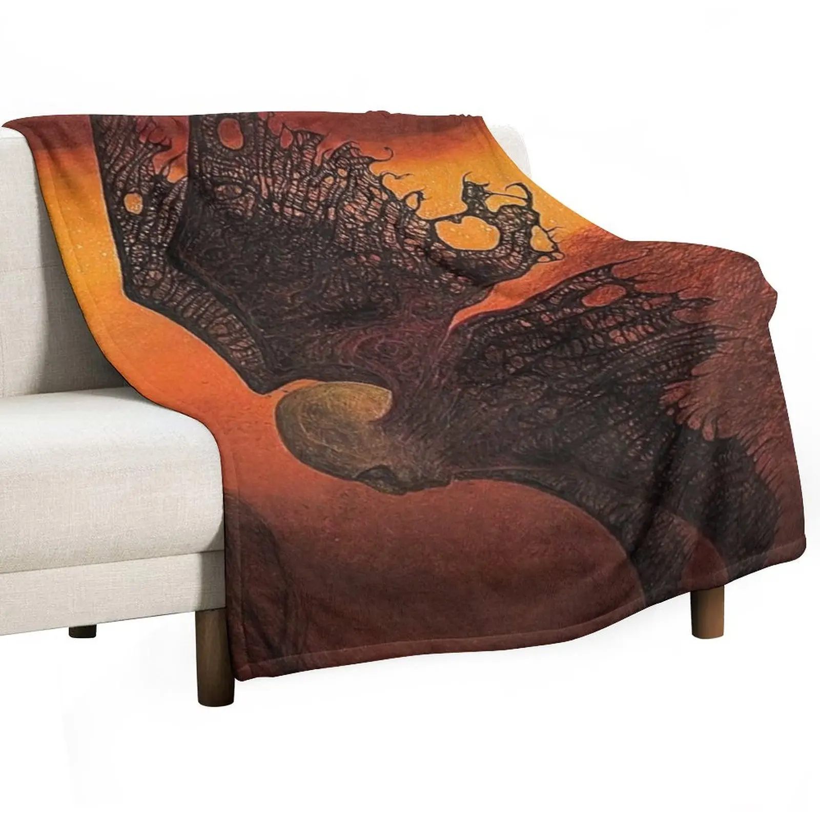 Untitled (Ghost), by Zdzis?aw Beksi??ski Throw Blanket Quilt Flannel For Baby Tourist Flannel Fabric halloween Blankets