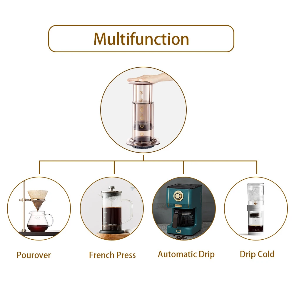 CAFEMASY-Cafeteira Espresso Portátil, French Press, Barista Tool, Coffee Pot, Air Press, Máquina com Filtros, AeroPress