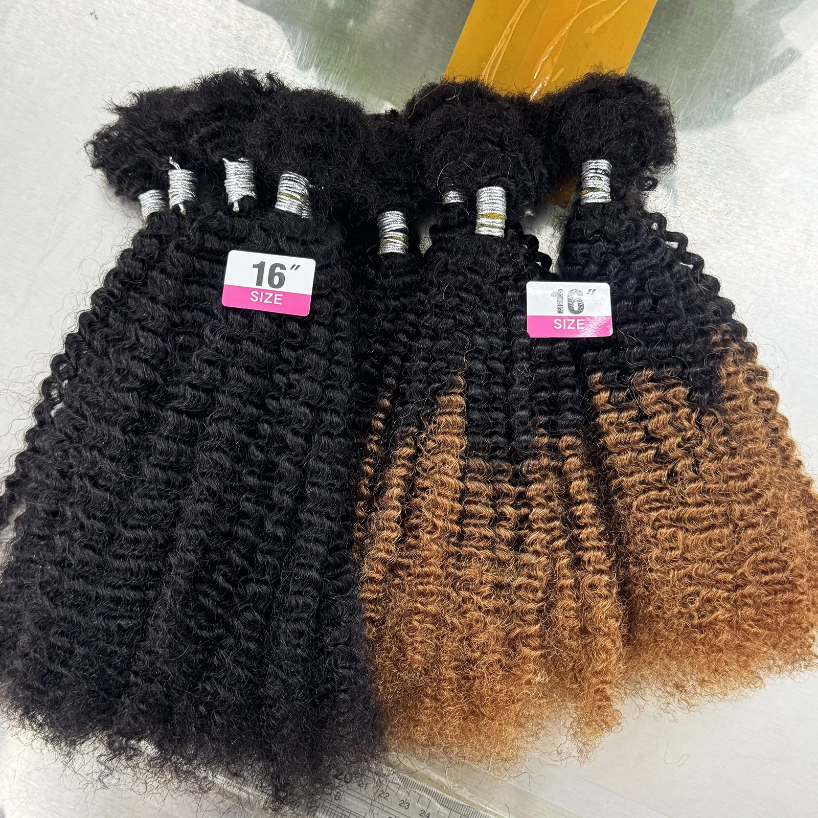 Bild 4: Afro Kinky Bulk Echthaar 16 Zoll Weiches 4C Afro Kinky Lockiges Echthaar für Twist-Zöpfe, Dreadlocks und Haarverlängerungen