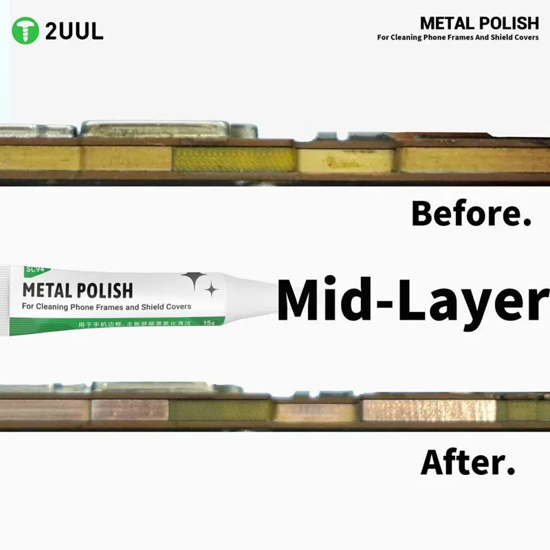 2UUL SC94 Metal Polish Easy-to-clean Tool for Mobile Phone Cleaning Phone Frames and Shield Cover PCB Solder Joint Deoxidation