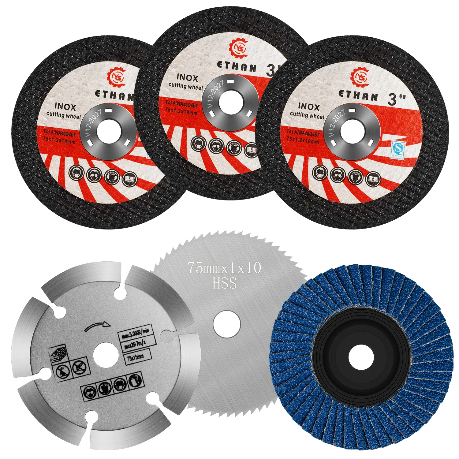 3 Inch 75mm Wool Polishing Discs Flap Discs Sanding Discs Grinding Wheels Blades Wood Cutting For Angle Grinder Abrasive Tools