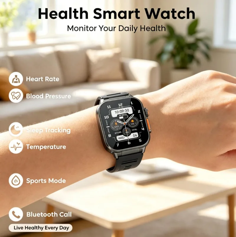 2-in-1 Sports Smart Watch with Built-in GPS Locator & Bluetooth Earbuds, Hi-Fi Audio Bluetooth Calling Function Wristwatch