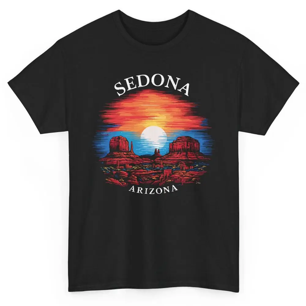 Sedona Arizona Vintage T-shirt - Artistic Sedona Graphic Tee Unisex T-shirts For Man Woman Short Summer Tees Luxury Brand