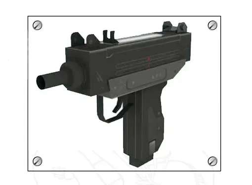 3D Paper Model UZI Submachine Gun 1: 1 Scale DIY Handmade Paper Craft Toy