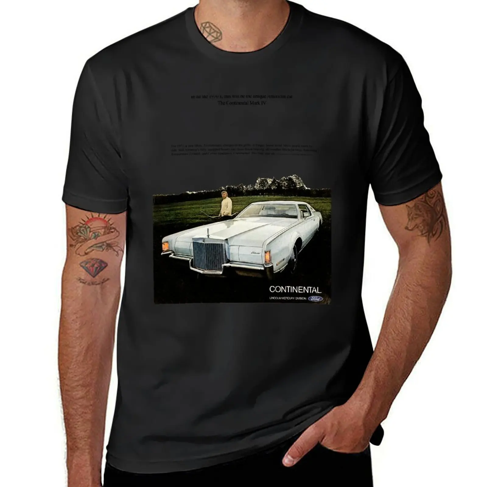 LINCOLN CONTINENTAL ADVERT T-Shirt graphics new edition anime big and tall t shirts for men