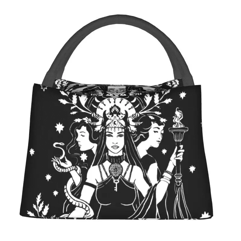 Hekate Triple Goddess Resuable Lunch Boxes Women Waterproof Goth Occult Halloween Witch Thermal Cooler Food Insulated  Bag