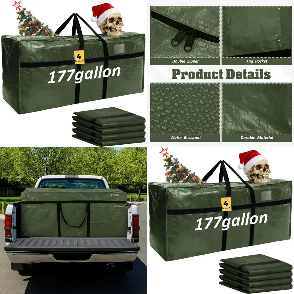 

Extra Large Storage Bags for Christmas Tree, Dorm, and Moving, 177 Gallon, Army Green