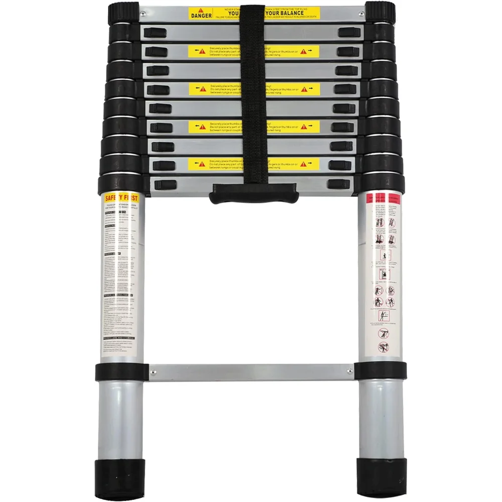 

Telescoping Ladder,12.5FT Aluminum Extension Ladder with Non-Slip Feet Collapsible Portable Lightweight Ladder