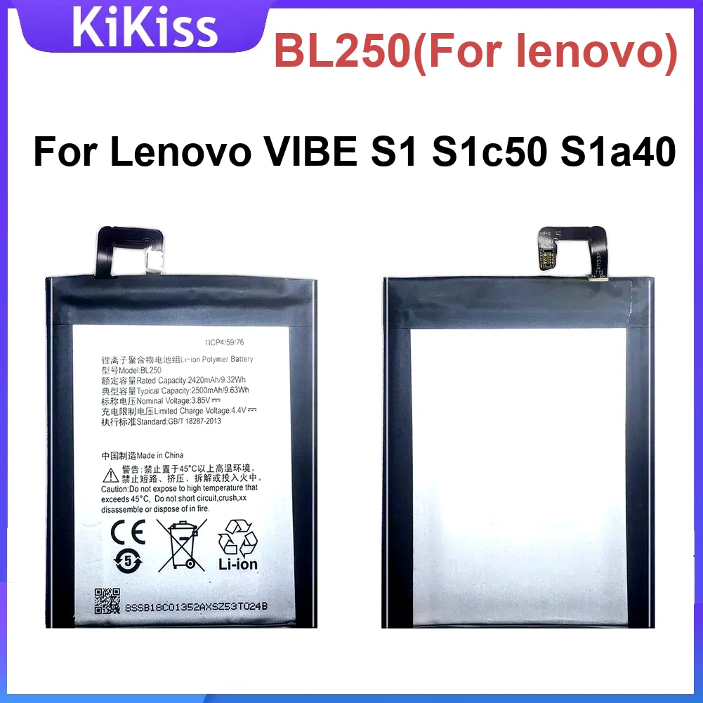 

BL250 2420 мАч аккумулятор мобильного телефона для Lenovo Vibe S1 S1c50 S1a40 долговечный большой емкости