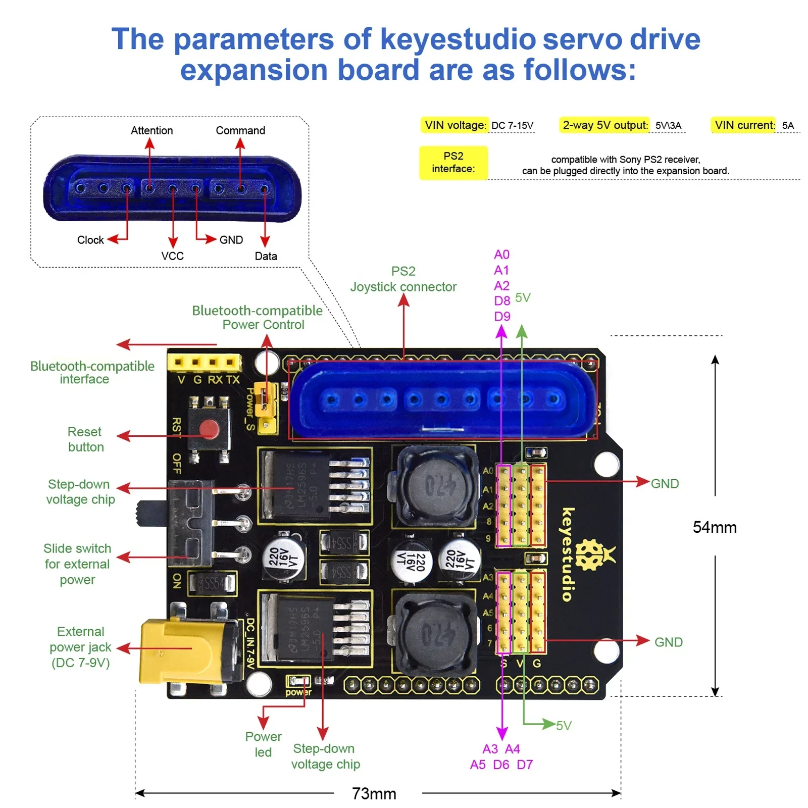 New Keyestudio STEM 4DOF Robot Arm Kit Mechanical Arm Claw Kit PS2 Control For Arduino Robot Arm Kit DIY Programming Robot Toys