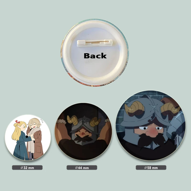 58Mm Anime Heerlijk In Kerker Creatieve Ronde Broche Cartoon Badge Snap-In Knoopspelden Voor Rugzak Hoed Sieraden Accessoires