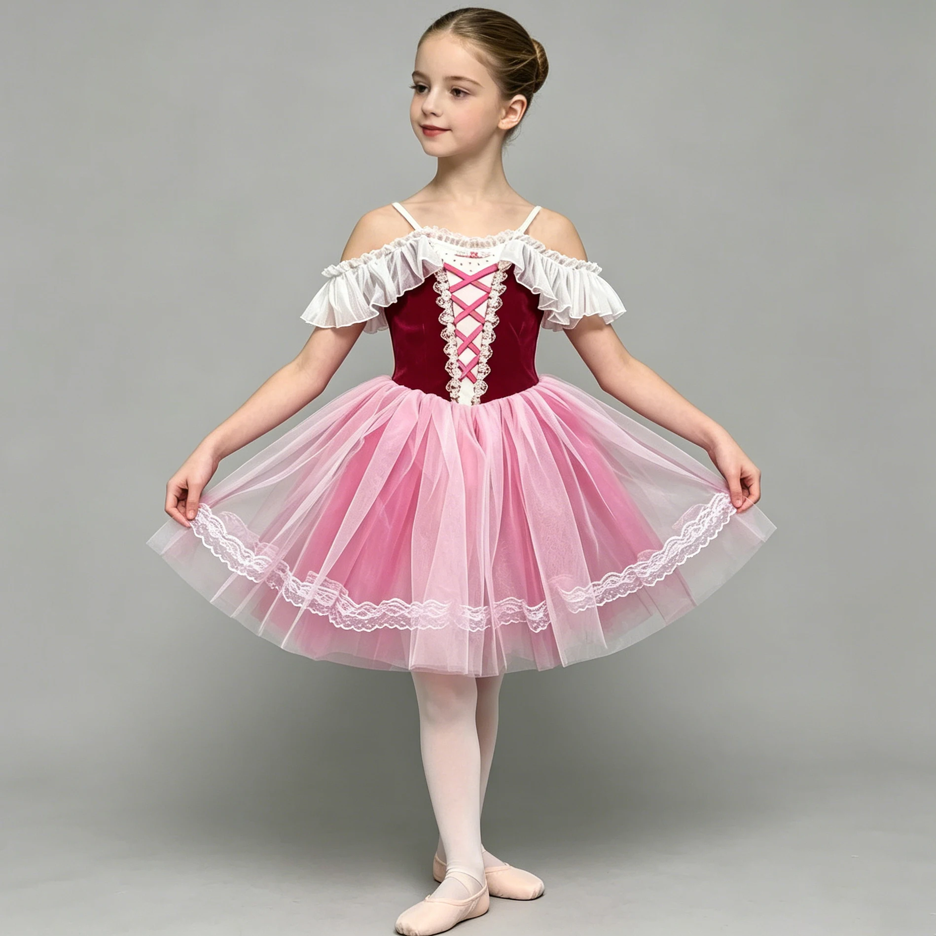 professional-romantic-tutu-long-ballet-dress-slash-neck-lace-up-gauze-ballerina-party-dress-children-ballet-dance-costumes
