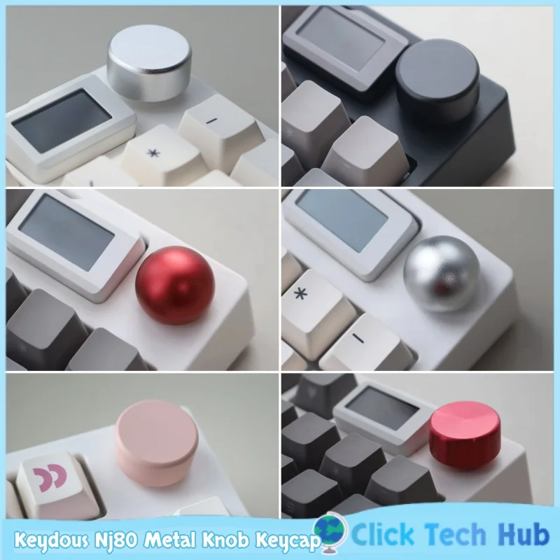Keydous Nj80 Metal Knob Keycap Machine Replacing Knob Buttons Hemispherical Mechanical Keyboard Key Cap  Accessories Switches