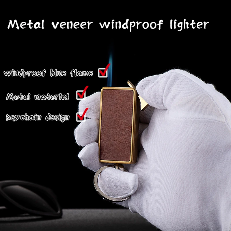 

The Latest Men's Keychain Pendant, Metal-laminated Windproof Lighter, Personalized Creative Direct-inflatable Cigarette Lighter