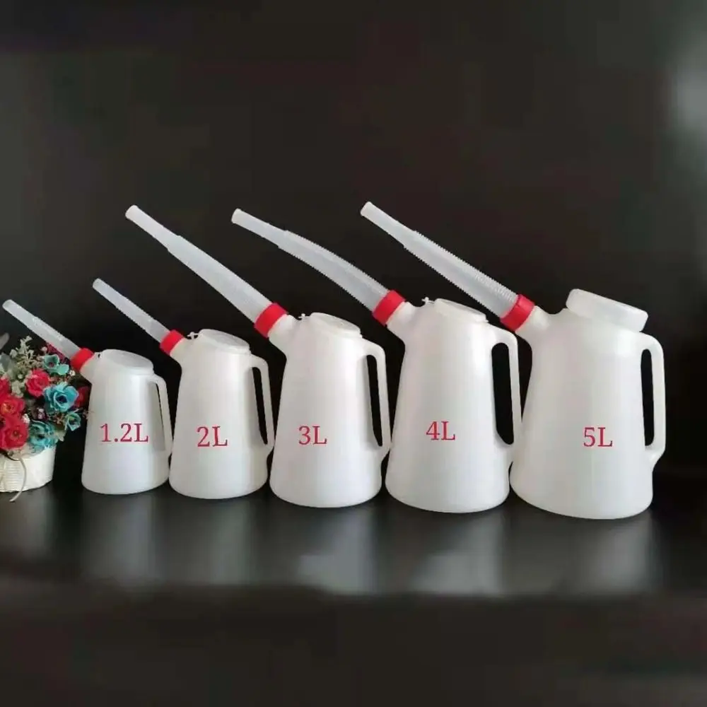 Plastic Oil Measuring Jug 1.2/2/3/4/5 Litre with Pouring Spout Container Oiler Plastic Oiler Oil Pot For Car Motorcycle