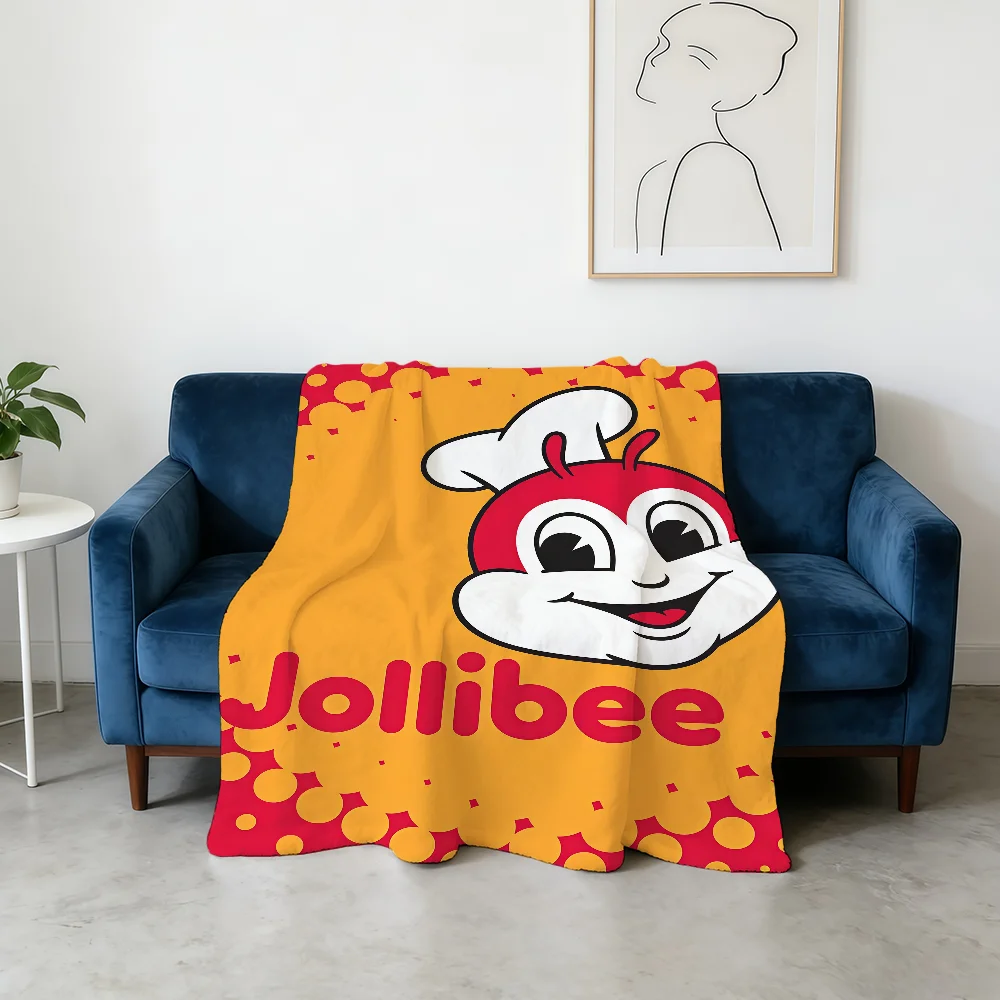 Fashion Jollibee Burger Blanket Flannel Warm Soft Throw Blanket For Room Sofa Childish Birthday Gifts