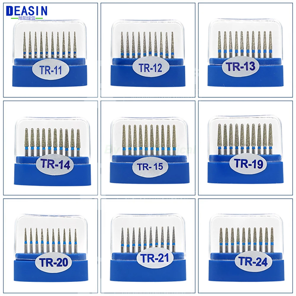 10pcs/Pack Dental Teeth Polishing Burs FG 1.6mm Dental Diamond Polishers for Polishing Smoothing Teeth Polishers TR Series