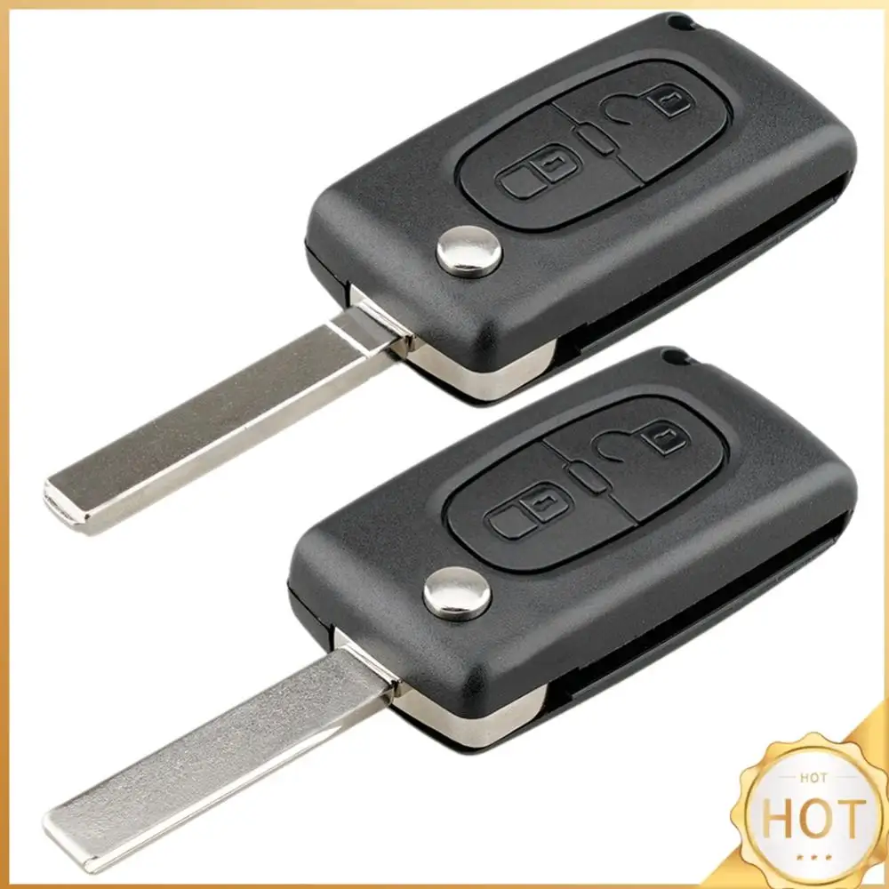 For Peugeot 207 307 2 Buttons Flip Folding Remote Car Key Fob Case Blank Shell