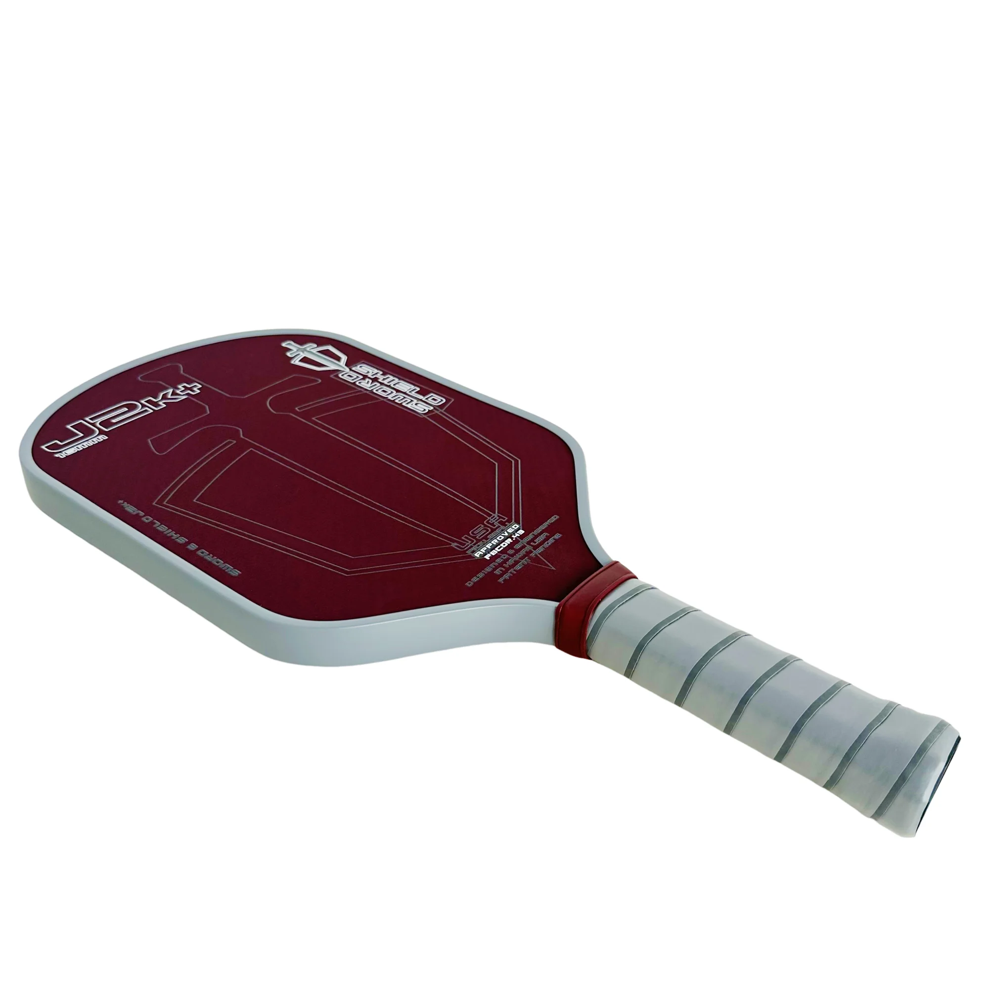 SWORD&SHIELD J2K+ مجداف كرة بيكلبول من ألياف الأراميد، قلب بوليمر على شكل قرص العسل، بقعة حلوة كبيرة، سمك 16 مم، سطح محكم