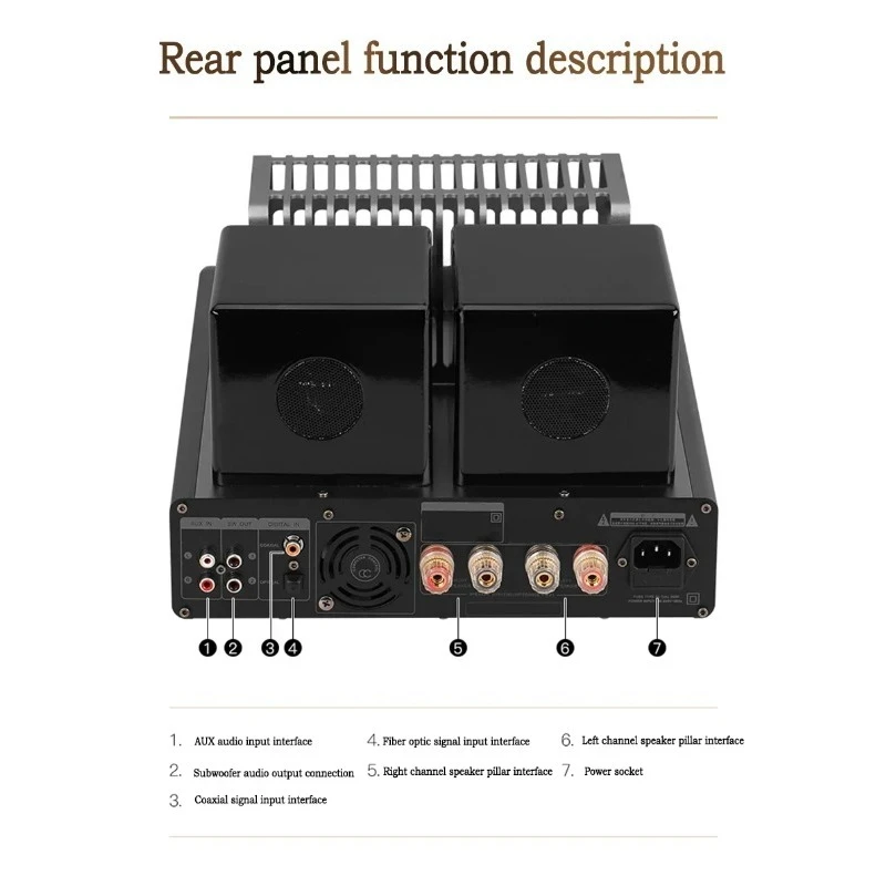DX-925 HiFi Bluetooth 5.0 Power Amplifier APTX HD Format Transmission Digital Coaxial Optical Input Bile Amplifier