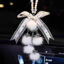 Fashion Diamond Car Accessorie Bling Hairball Pendant Auto Rearview Mirror Pendant Birthday Gift Auto Decoraction Ornaments