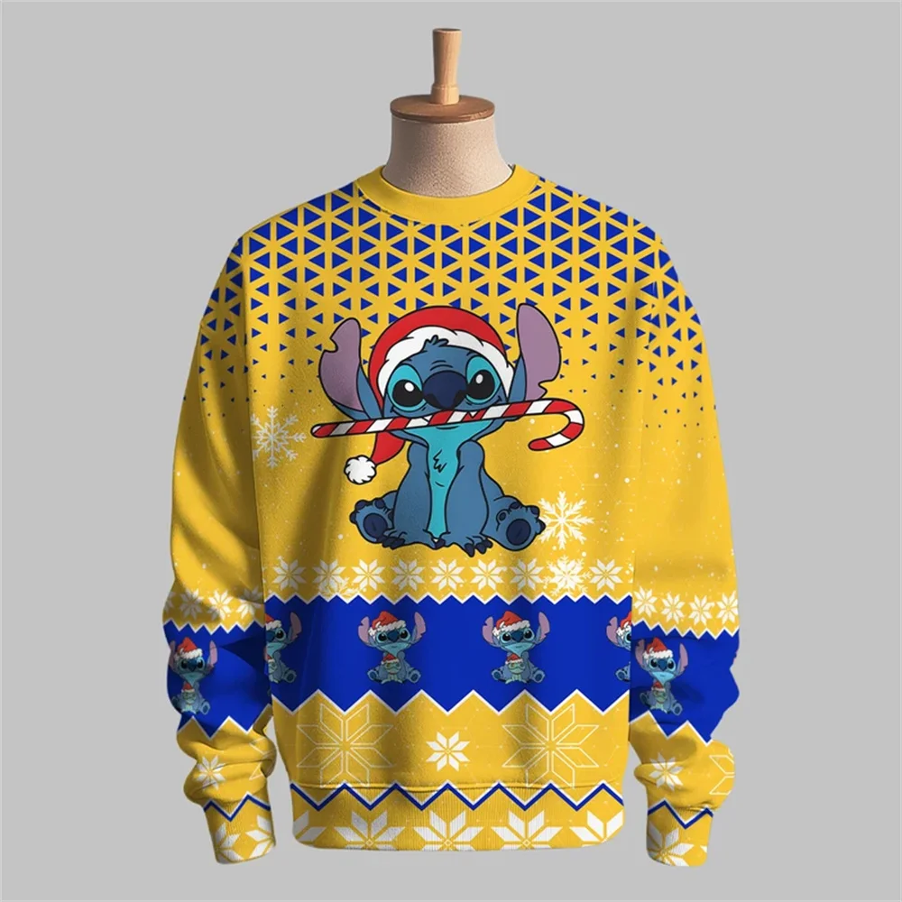 

Осень-зима 2025 г., уродливый рождественский свитшот, модный мужской и женский пуловер с героями мультфильмов, аниме, толстовка для пар, с круглым вырезом