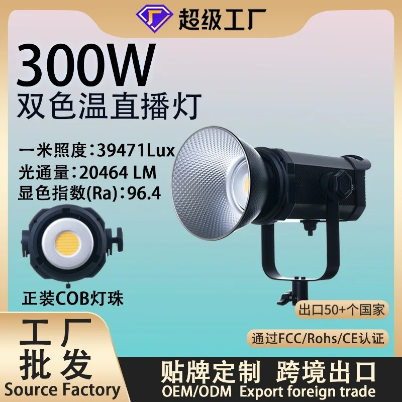 300W Professional Live Streaming Fill Light Beauty Soft Light Overhead Studio Video Lamp Spherical Photography Spotlight LED