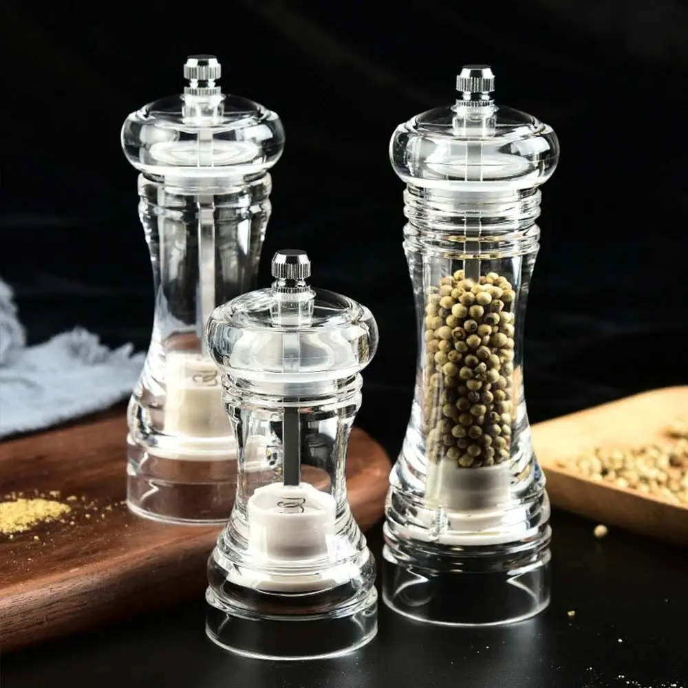 

1Pcs New Acrylic Pepper Grinder Portable 4/5/6 Inch Salt Pepper Shakers Ceramic Rotor Seasoning Kitchen Tool