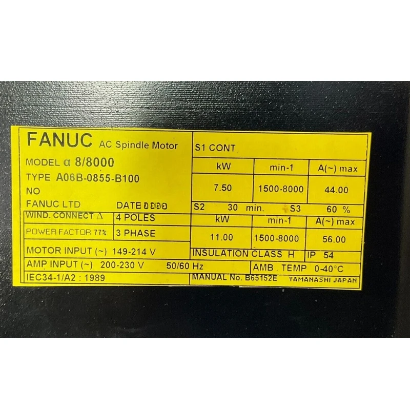 Fanuc A06B-0855-B10…