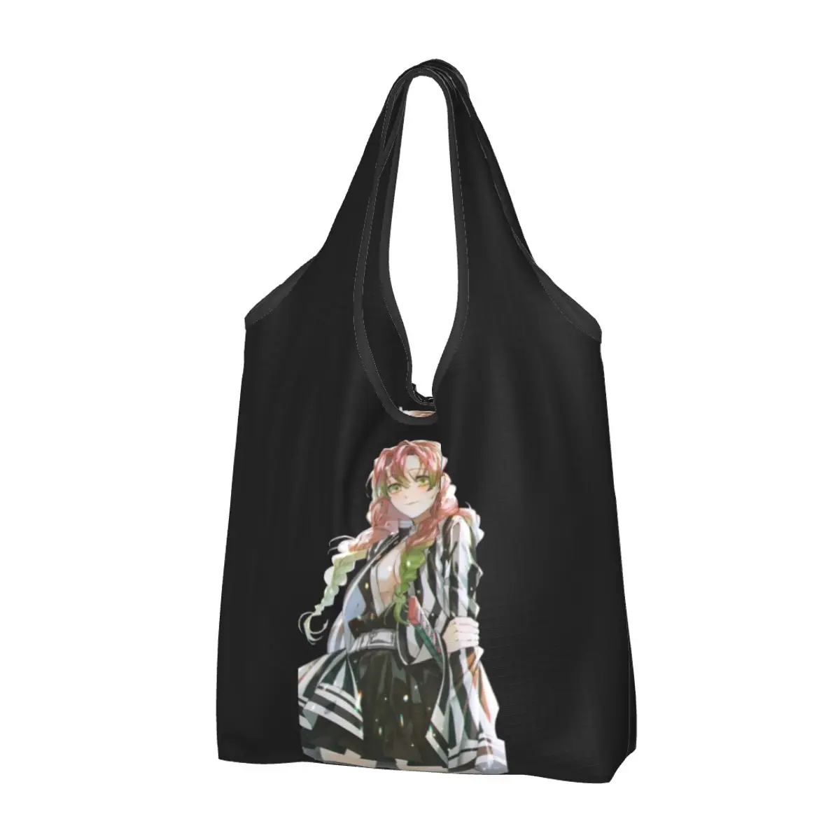 Demon Slayer Kimetsu No Yaiba Portable Tote Shopping Bags Reusable Shopper Bag Grocery Handbag Shoulder Bag