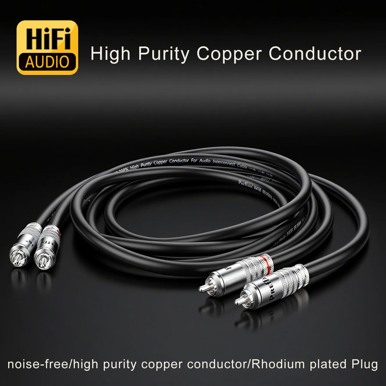 

Hi-end OCC Silver Plated RCA Cable With Rhodium Plated RCA Male Plug Audio Extension Cord