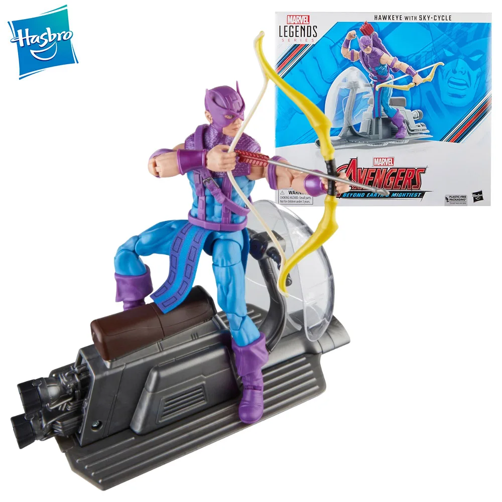 hasbro-marvel-ations-end-series-anime-figure-hawkeye-with-sky-cycle-avengers-60th-workers-model-toys-original