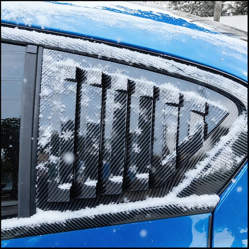 Car Styling For Ford Focus 2019-2022 Rear Window Blind Shades Louver Vent Molding Cover Sticker Trim Decorate Auto Accessories