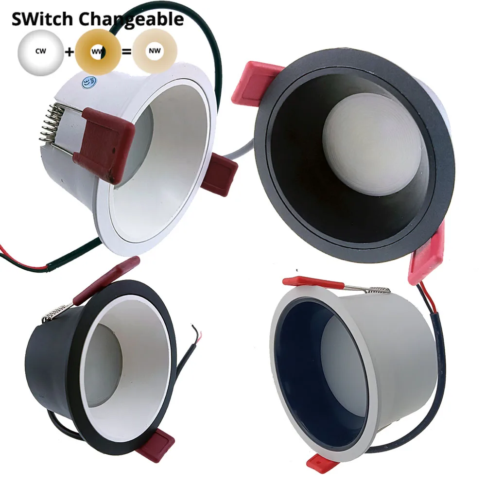 

Deep Anti Glare 220V Changeable LED Downlight 7W 9W 12W IP65 IP66 IP67 12V Kitchen Bathroom Waterproof Ceiling Lamp Spot Light