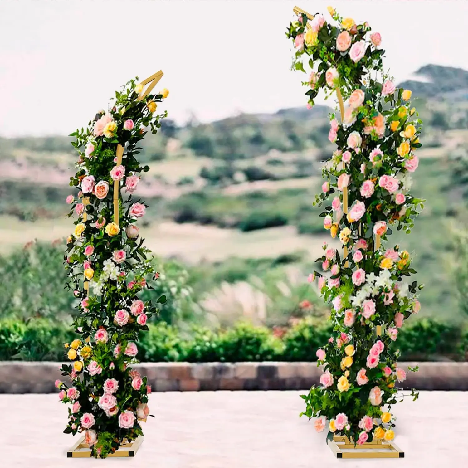 

5.9ft 6.9ft Gold Wedding Half Metal Balloon Arch for Wedding Ceremony Bridal shower Engagement Party Celebration