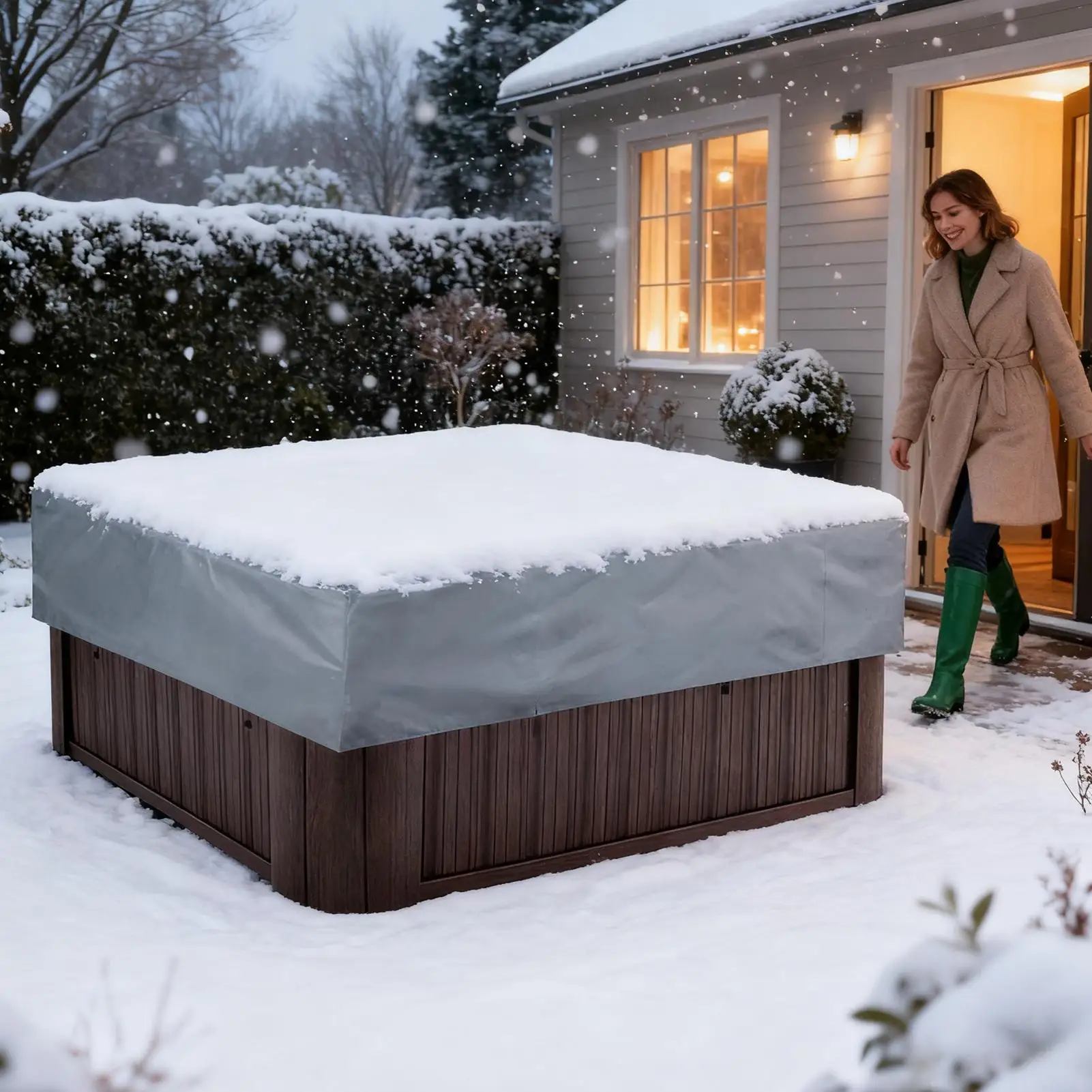 

Spa Cover Replacement Waterproof UV Protection Sealing Spa Covers For Hot Tub For Outdoor Garden Backyard Deck Poolside