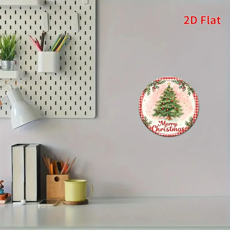 2D Flat - 1pc of 2D Flat Printed Iron Sign Featuring a Merry Christmas Design, Measuring 7.87X7.87 Inches (20X20 Cm). It'S Durab