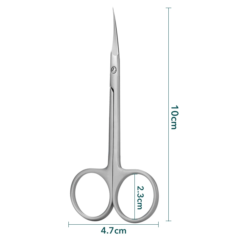 1Pcs Home Use Cuticle Scissors Stainless Steel Fine Curved Multi-Purpose Eyelashes Eyebrow Manicure Scissors Tools