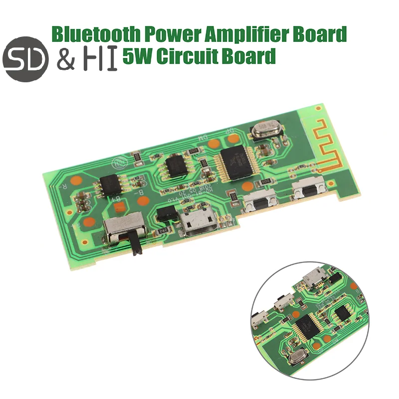 1Pc Bluetooth Power Amplifier Board 5W Power Amplifier Circuit Board Stereo Power Amp Module Board Multifunctional Audio Module