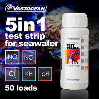 VASTOCEAN saltwater aquarium 5-in-1 test paper NO3 NO2 CL2 KH PH water quality monitoring stick nitrite