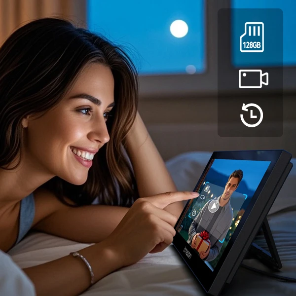 TMEZON Solarbetriebenes, kabelloses WLAN-Videotürsprechsystem für die Sicherheit zu Hause, 1080P-Intercom-System, 7-Zoll-Farb-Touchscreen-Monitor, Video-Türklingel mit Solarpanel, PIR-Bewegungserkennung, Fernentriegelung, 2,4/5G WLAN – Detail 9