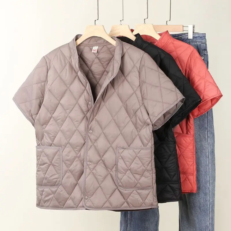 جايت قطني للرجال مع كيت بأزرار لأعلى، وياقة واقفة، ونمط ألماس دافئ، وسترة واقية للكتف من أجل...